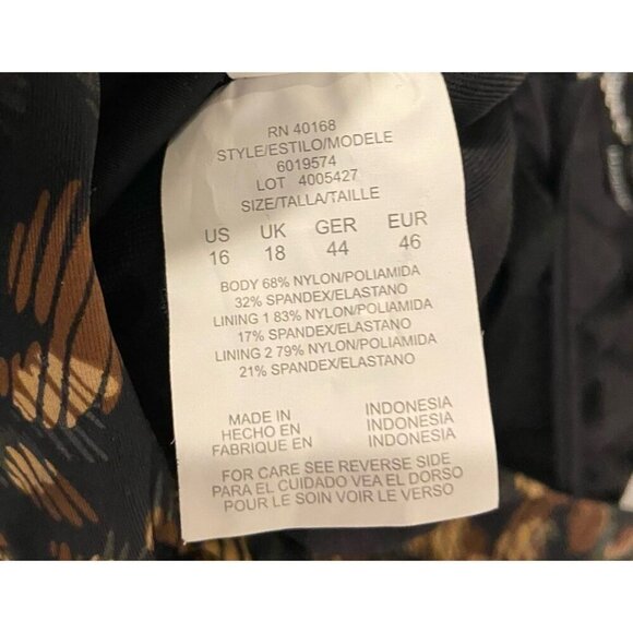 NWT Magicsuit Bathing Suit Swim One Piece Shoulder Underwire Black Brown 16 New - Picture 5 of 6